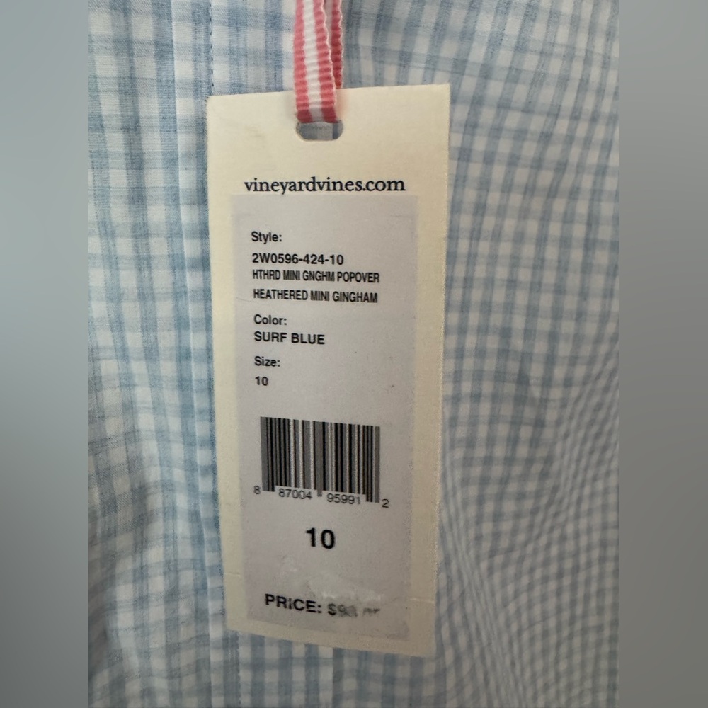 Vineyard Vines Light Blue and White Gingham Shirt - Picture 3 of 3